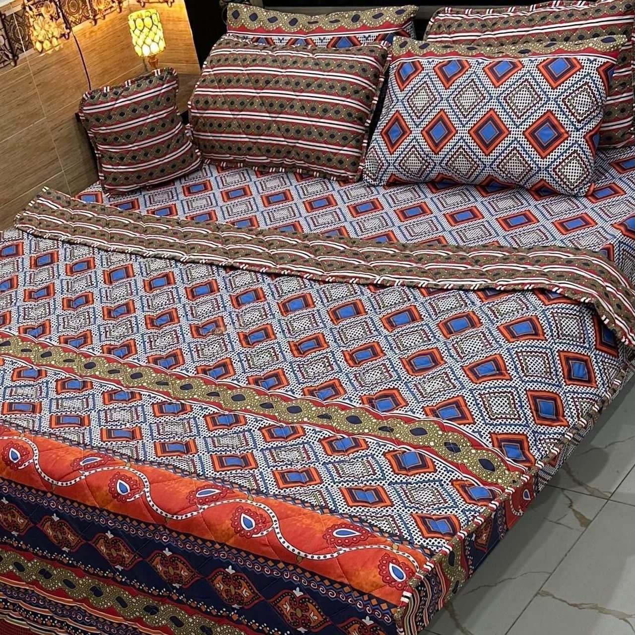7PC Printed Comforter Set – Premium Cotton Mix