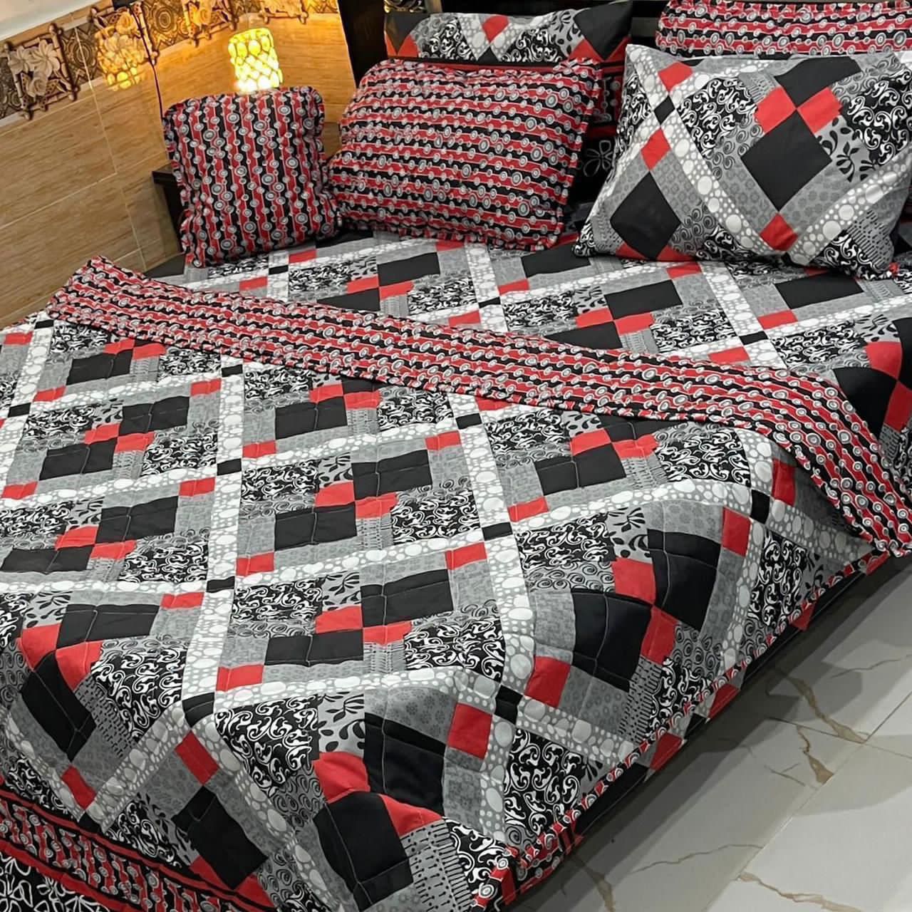7PC Printed Comforter Set – Premium Cotton Mix