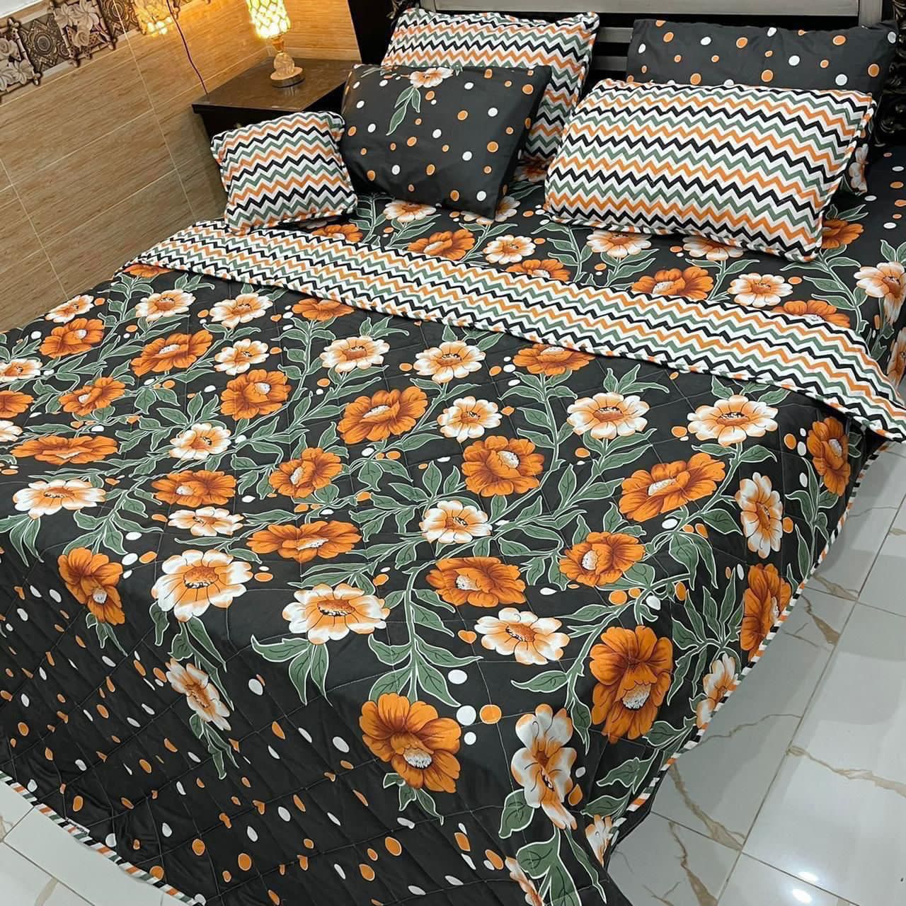 7PC Printed Comforter Set – Premium Cotton Mix